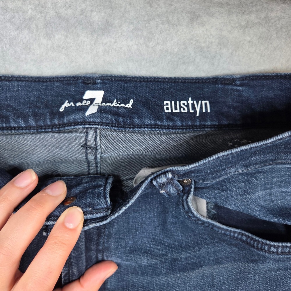 7 For All Mankind Austyn Jeans Womens 36 Dark Wash Relaxed Straight Stretch - Picture 4 of 9